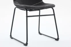 Industrial Design Stuhl DJANGO grau Cord mit Metallgestell