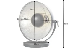 Industrial Design Tischlampe STUDIO 40cm schwarz Blattsilber-Optik neigbarer Schirm