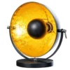 Industrial Design Tischlampe STUDIO 40cm schwarz Blattgold-Optik neigbarer Schirm