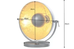 Industrial Design Tischlampe STUDIO 40cm schwarz Blattgold-Optik neigbarer Schirm