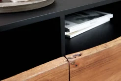 Industrial Design TV-Board ORGANIC ARTWORK 140cm Akazie Massivholz Eisengestell