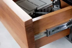 Industrial Design TV-Board ORGANIC ARTWORK 140cm Akazie Massivholz Eisengestell