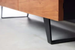 Industrial Design TV-Board ORGANIC ARTWORK 140cm Akazie Massivholz Eisengestell