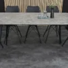 Industrial Esstisch APARTMENT 120cm grau Beton-Design schwarzes Metallgestell