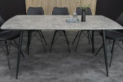 Industrial Esstisch APARTMENT 120cm grau Beton-Design schwarzes Metallgestell