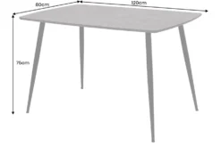 Industrial Esstisch APARTMENT 120cm grau Beton-Design schwarzes Metallgestell