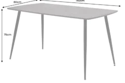 Industrial Esstisch APARTMENT 140cm grau Beton-Design schwarzes Metallgestell
