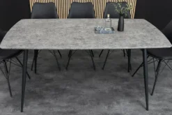 Industrial Esstisch APARTMENT 140cm grau Beton-Design schwarzes Metallgestell