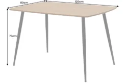Industrial Esstisch APARTMENT 120cm natur Wildeiche schwarzes Metallgestell