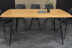 Industrial Esstisch APARTMENT 120cm natur Wildeiche schwarzes Metallgestell