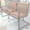 Industrial Freischwinger Bank LOFT 160cm vintage braun mit Armlehne