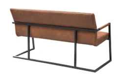 Industrial Freischwinger Bank LOFT 160cm vintage braun mit Armlehne