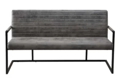 Industrial Freischwinger Bank LOFT 160cm vintage grau mit Armlehne