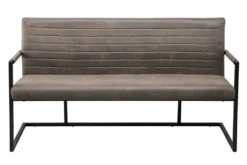 Industrial Freischwinger Bank LOFT 160cm taupe mit Armlehne