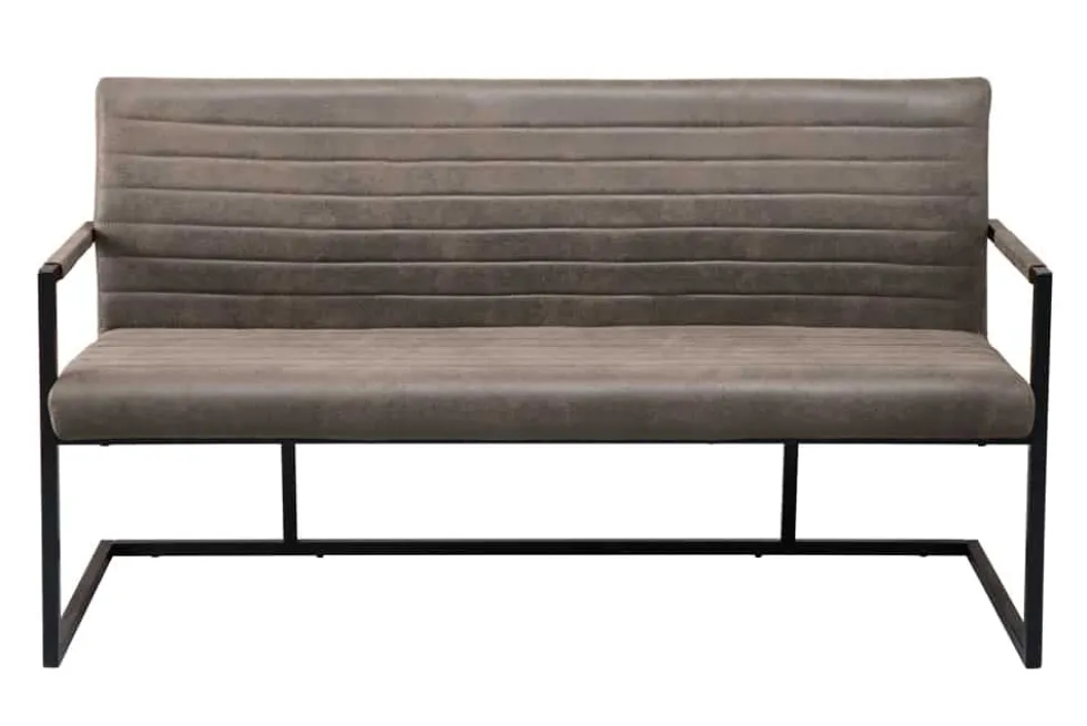 Industrial Freischwinger Bank LOFT 160cm taupe mit Armlehne