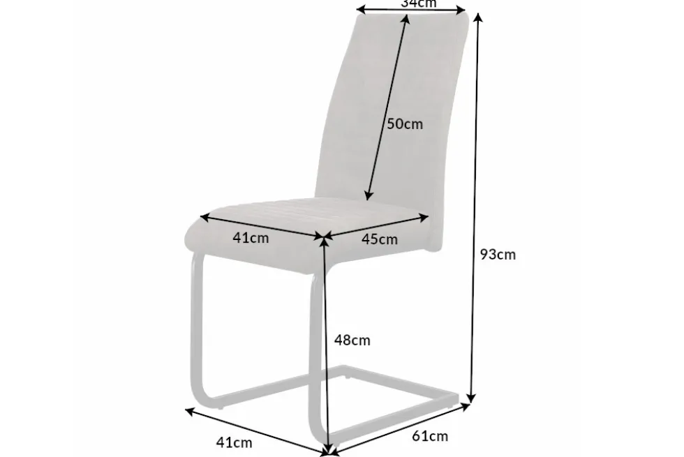 Industrial Freischwinger Stuhl APARTMENT antik taupe mit Metallgestell