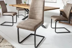Industrial Freischwinger Stuhl APARTMENT antik taupe mit Metallgestell