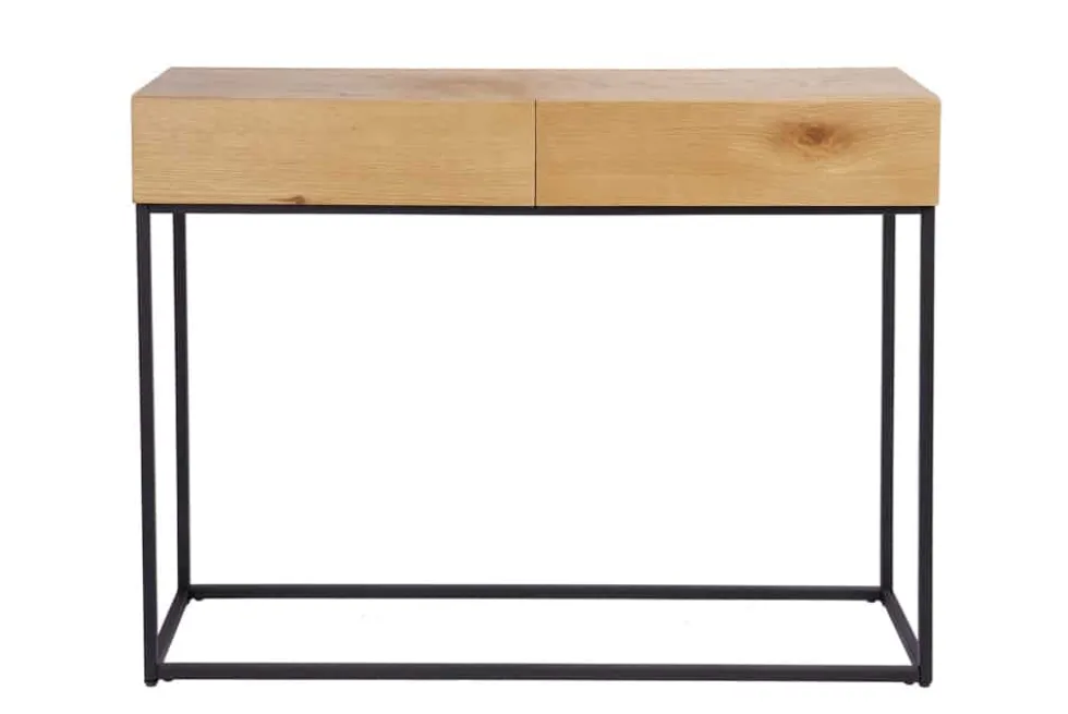 Industrial Konsolentisch ELEMENTS 100cm Eichen Optik Laptoptisch mit Schubladen