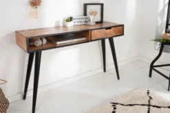 Industrial Konsolentisch INDUSTRIAL 120cm Mango mit schwarzen Beinen