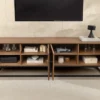 Industrial Lowboard GRANDEZZA 180cm natur Walnuss schwarz Metall TV-Board