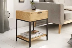 Industrial Nachttisch ELEMENTS 40cm Eiche Beistelltisch mit Schublade