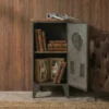 Industrial Schrank NAUTILUS 85cm natur grau Metall Massivholz Vintage Spind
