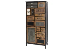 Industrial Schubladenschrank SECRETS 150cm braun schwarz Metall Pinienholz Vintage