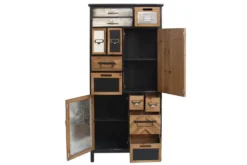 Industrial Schubladenschrank SECRETS 150cm braun schwarz Metall Pinienholz Vintage