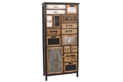 Industrial Schubladenschrank SECRETS 150cm braun schwarz Metall Pinienholz Vintage