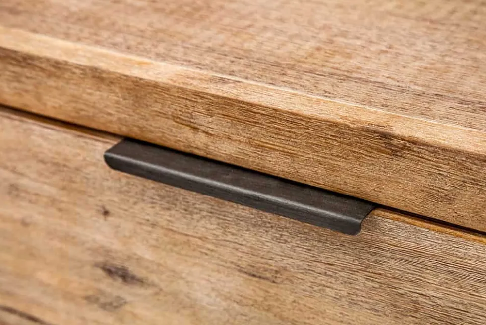 Industrial Sideboard FACTORY 180cm Akazie Massivholz weiß gekälkt Kommode mit Schubladen