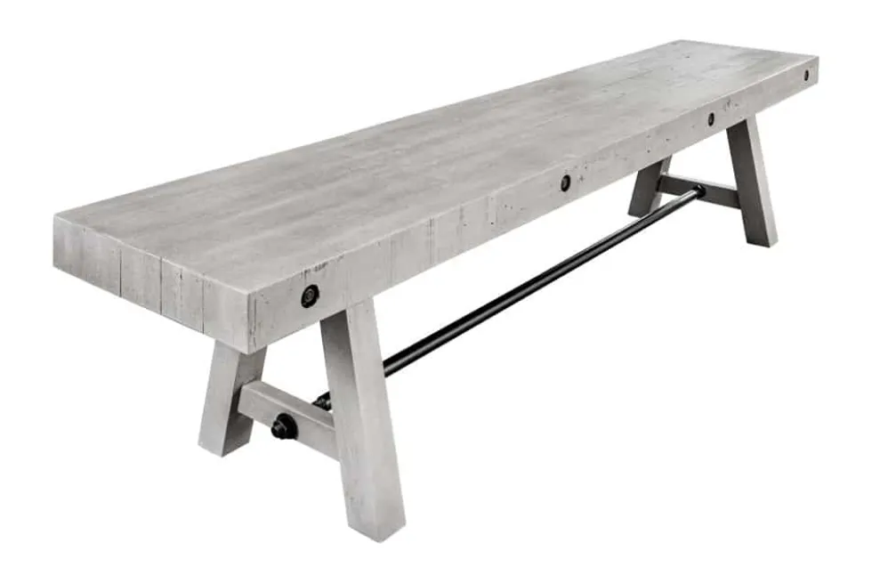 Industrial Sitzbank FINCA 165cm grau Pinie recyceltes Massivholz Eisen