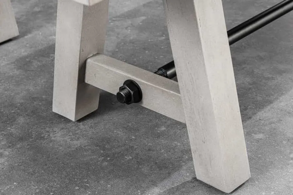 Industrial Sitzbank FINCA 165cm grau Pinie recyceltes Massivholz Eisen
