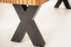 Industrial Sitzbank IRON CRAFT 160cm Mangoholz mit schwarzen X-Beinen