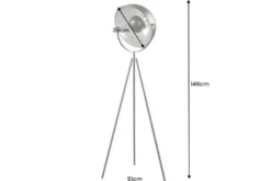 Industrial Stehlampe STUDIO 150cm schwarz Blattsilber-Optik neigbarer Schirm