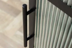 Industrial Vitrine DURA STEEL 180cm schwarz Metall Riffelglas Highboard