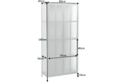 Industrial Vitrine DURA STEEL 180cm schwarz Metall Riffelglas Highboard