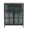 Industrial Vitrine DURA STEEL 80cm schwarz Metall Riffelglas