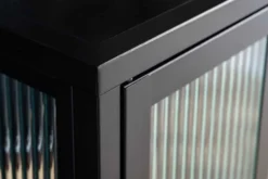 Industrial Vitrine DURA STEEL 80cm schwarz Metall Riffelglas
