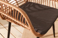In- und Outdoor Bistro Balkon-Set PARIS braun Polyrattan Sitzgruppe wetterfest mit Tisch