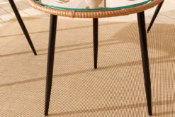 In- und Outdoor Bistro Balkon-Set PARIS braun Polyrattan Sitzgruppe wetterfest mit Tisch