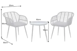 In- und Outdoor Bistro Balkon-Set PARIS schwarz Polyrattan Sitzgruppe inkl. Tisch