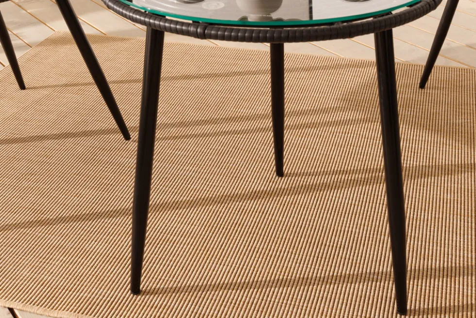 In- und Outdoor Bistro Balkon-Set PARIS schwarz Polyrattan Sitzgruppe inkl. Tisch