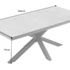 In- und Outdoor Esstisch GALAXIE 160cm hellgrau Keramik anthrazit Aluminium