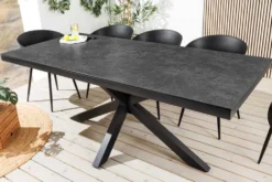 In- und Outdoor Esstisch GALAXIE 180cm anthrazit Keramik Aluminium Gartentisch