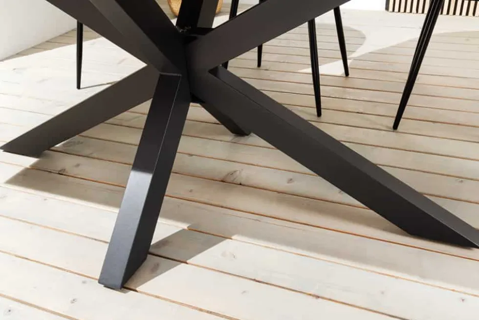 In- und Outdoor Esstisch GALAXIE 180cm anthrazit Keramik Aluminium Gartentisch