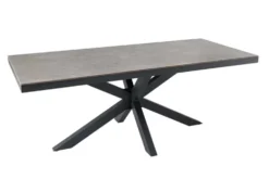 In- und Outdoor Esstisch GALAXIE 200cm hellgrau Keramik anthrazit Aluminium