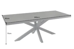 In- und Outdoor Esstisch GALAXIE 200cm anthrazit Keramik Aluminium wetterfest