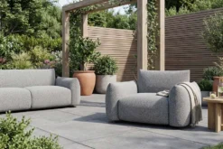 In- und Outdoor Gartensessel SEAHAWK anthrazit Aluminium Olefin 1-Sitzer Sofa wetterfest