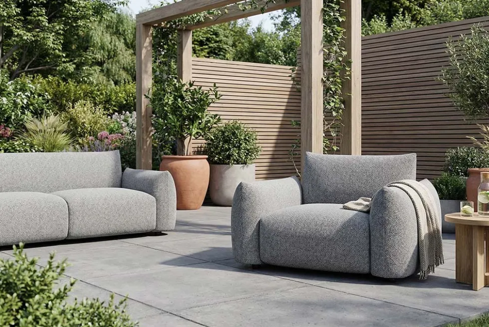 In- und Outdoor Gartensessel SEAHAWK anthrazit Aluminium Olefin 1-Sitzer Sofa wetterfest