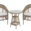 In- und Outdoor Garten-Set ELYSEE natur taupe Polyrattan Aluminium inkl. Tisch Kissen